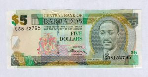 ברבדוס - שטר 5$ 2012 Barbados