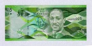 ברבדוס - שטר 5$ 2013 Barbados