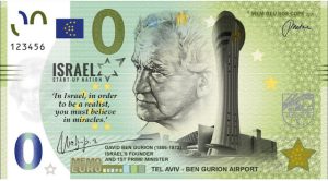 ישראל - שטר מזכרת דוד בן גוריון 0 EURO, שנת 2020